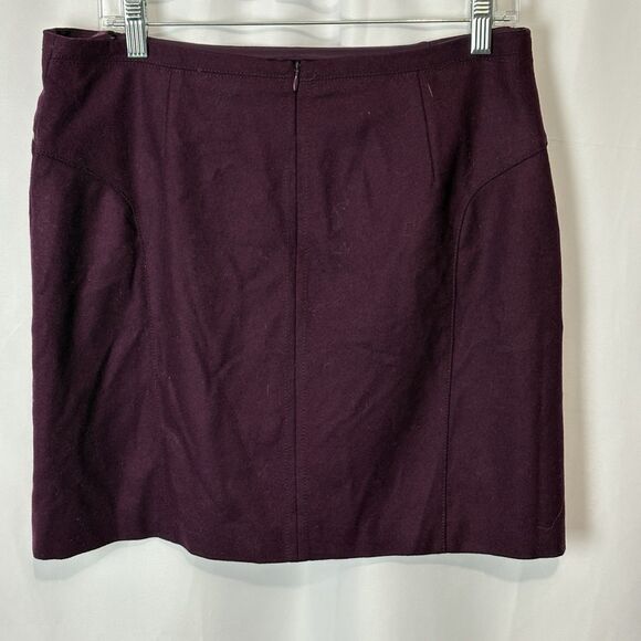 NWT Esprit Mini Skirt Wool Blend Burgundy Classic Winter Work Office Mod Size 10 - Picture 3 of 8